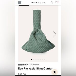 Max Bone Quilted Sage Dog Sling Carrier